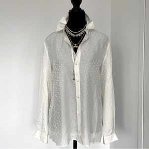 Sezane Ann Shirt (Ecru Jacquard) - NEW without tags